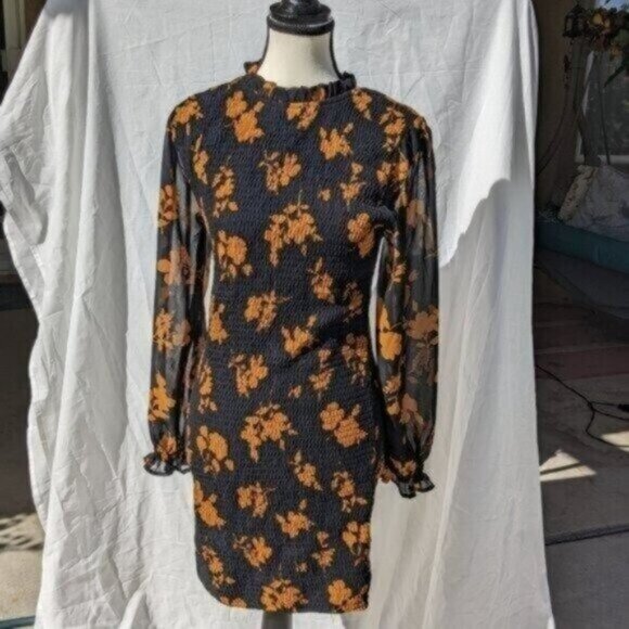 Active USA Long Sleeve Floral Print Dress Size Small Women - Picture 1 of 9